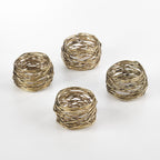 Gold Metal Twine Napkin Rings | Set of 4