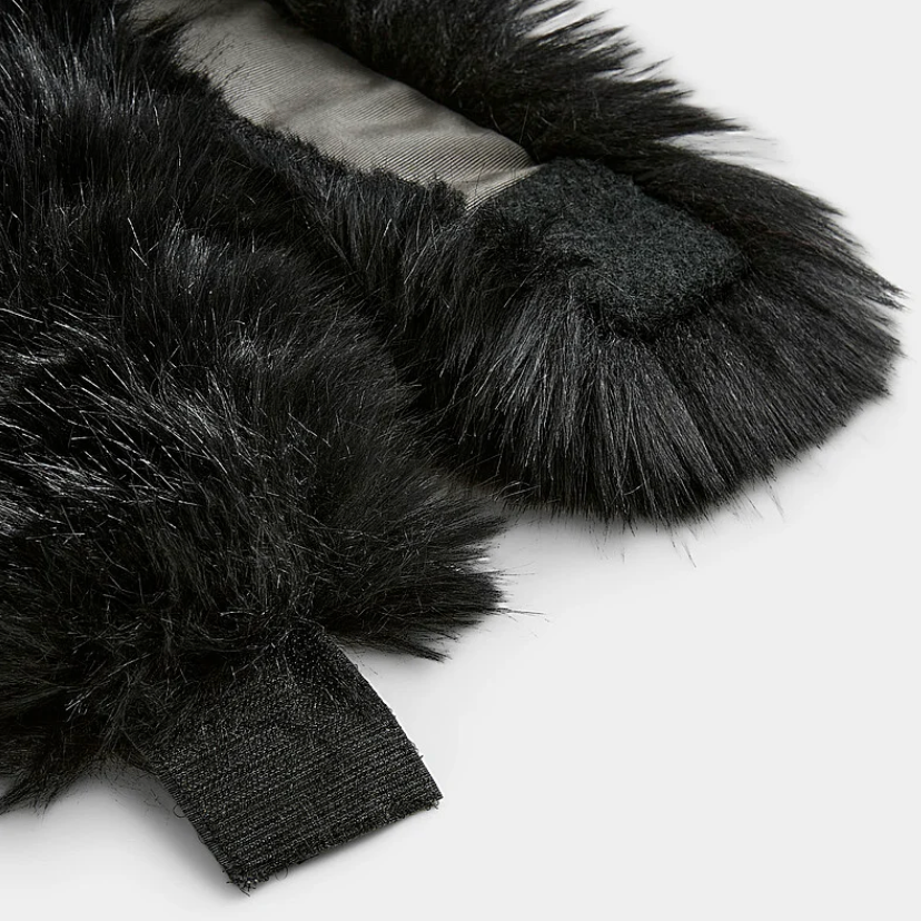 Faux Fur Versatile Headband & Scarf | Black