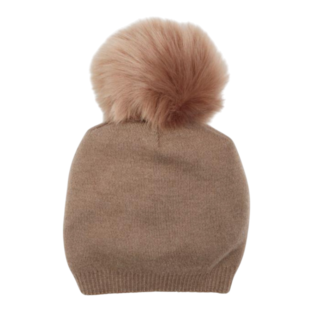 Classy Cashmere Detachable Faux Fur Pom Beanie | Taupe