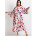 Rani Kimono Robe | Ivory Multi Birds