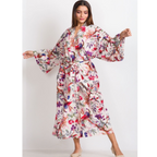 Rani Kimono Robe | Ivory Multi Birds