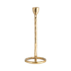 Gold Metal Open Oval Taper Candle Holder | 10"