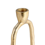Gold Metal Open Oval Taper Candle Holder | 10"