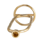 Gold Metal Open Oval Taper Candle Holder | 10"