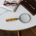 Magnifying Glass w/ Marbled Brown Resin Metal Handle