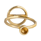 Gold Metal Ring Taper Candle Holder | 6"