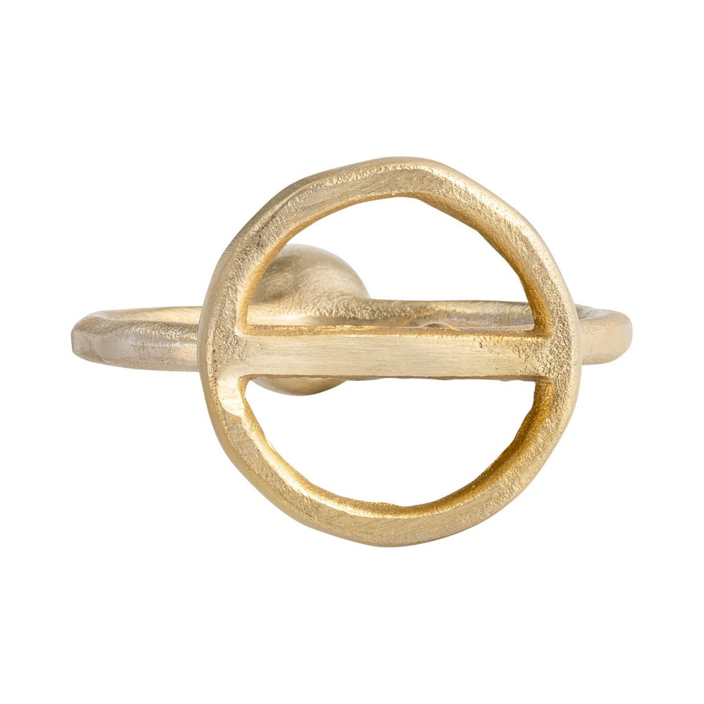 Gold Metal Round Ring Taper Candle Holder | 6"