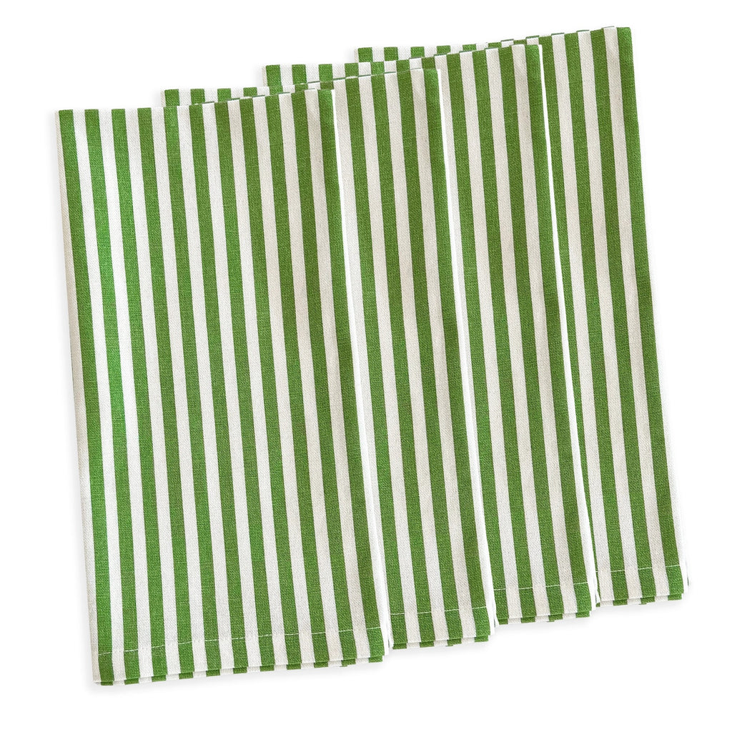 Pinstripe Verde Dinner Napkins | Set of 4