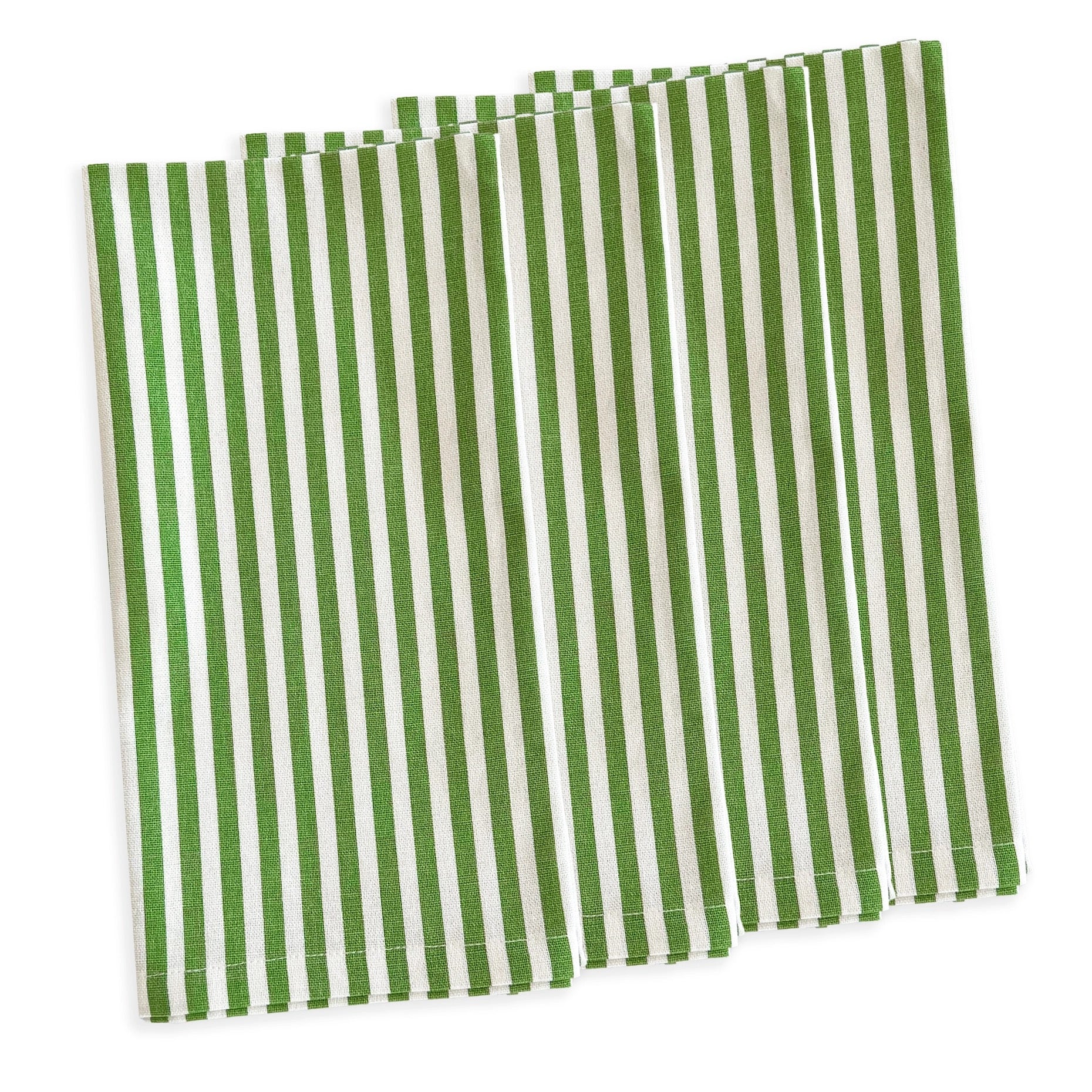 Pinstripe Verde Dinner Napkins | Set of 4