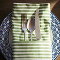 Pinstripe Verde Dinner Napkins | Set of 4