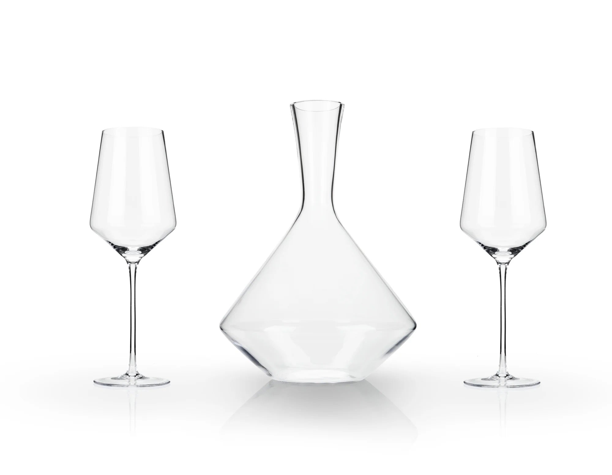 Angled Crystal Decanter & Wine Glass Set