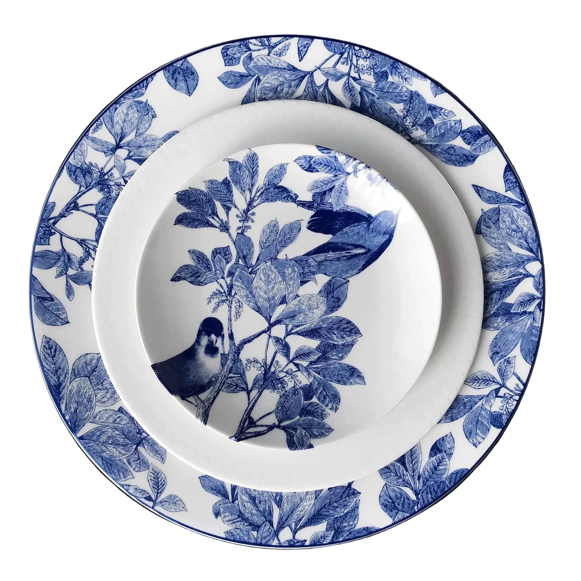 Arbor Blue Birds Small Plate | 6.25" Hand-Decorated Blue & White Porcelain