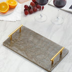 Tortoise Resin Serving Board with Handles