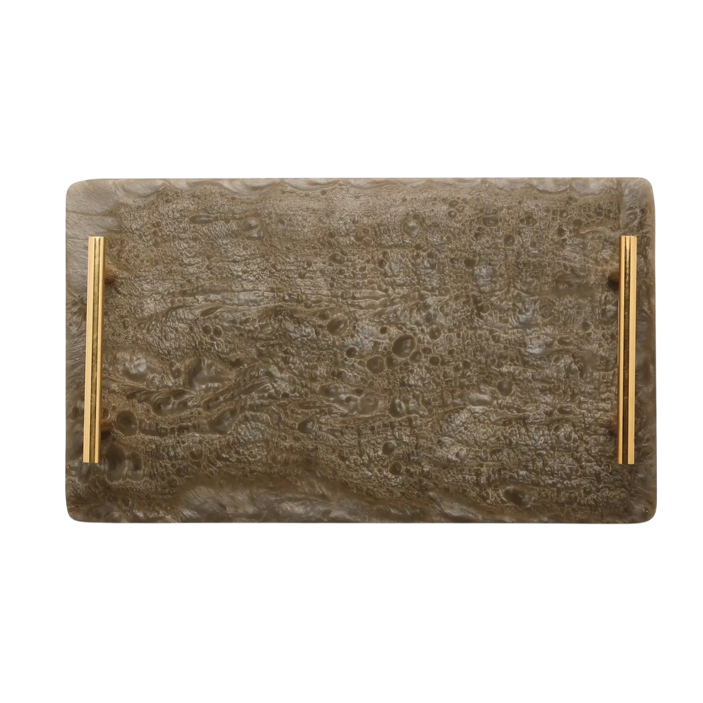 Tortoise Resin Serving Board with Handles