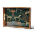 Moon Horse Resin & Mango Wood Decorative Tray | Choice of Size