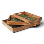 Moon Horse Resin & Mango Wood Decorative Tray | Choice of Size