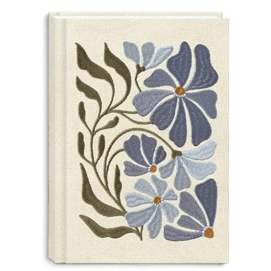 Flower Market Aster Fabric Embroidered Journal