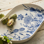 Summer Blues Large Oval Platter | 16"L x 9"W