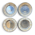 Bone & Silver Handmade Charger Plates | Set of Four
