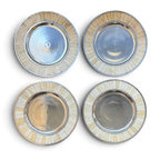 Bone & Silver Handmade Charger Plates | Set of Four