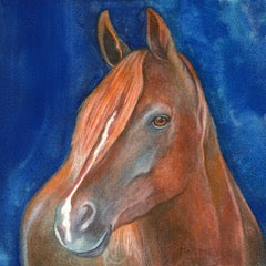 "Red and Blue" Framed Watercolor on Aquabord
