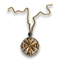 Antique French Brass Compass Rose Medallion Necklace — Gold & Oxidized Silver | 18"