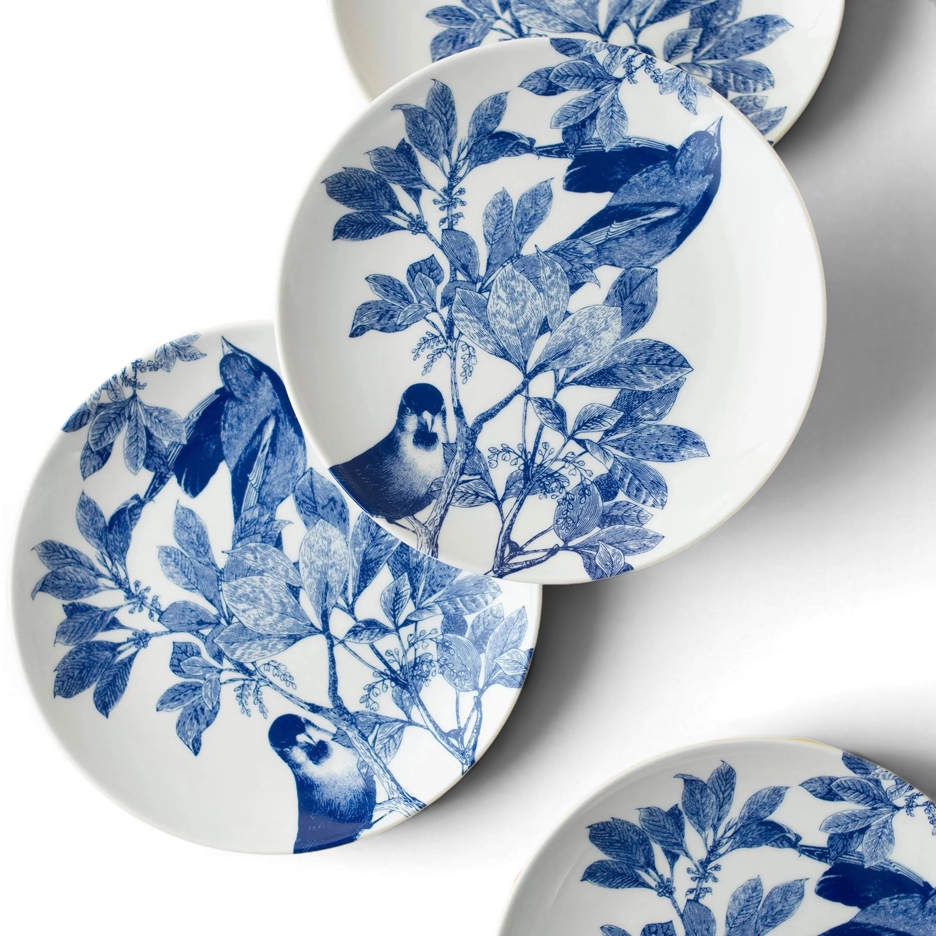 Arbor Blue Birds Small Plate | 6.25" Hand-Decorated Blue & White Porcelain