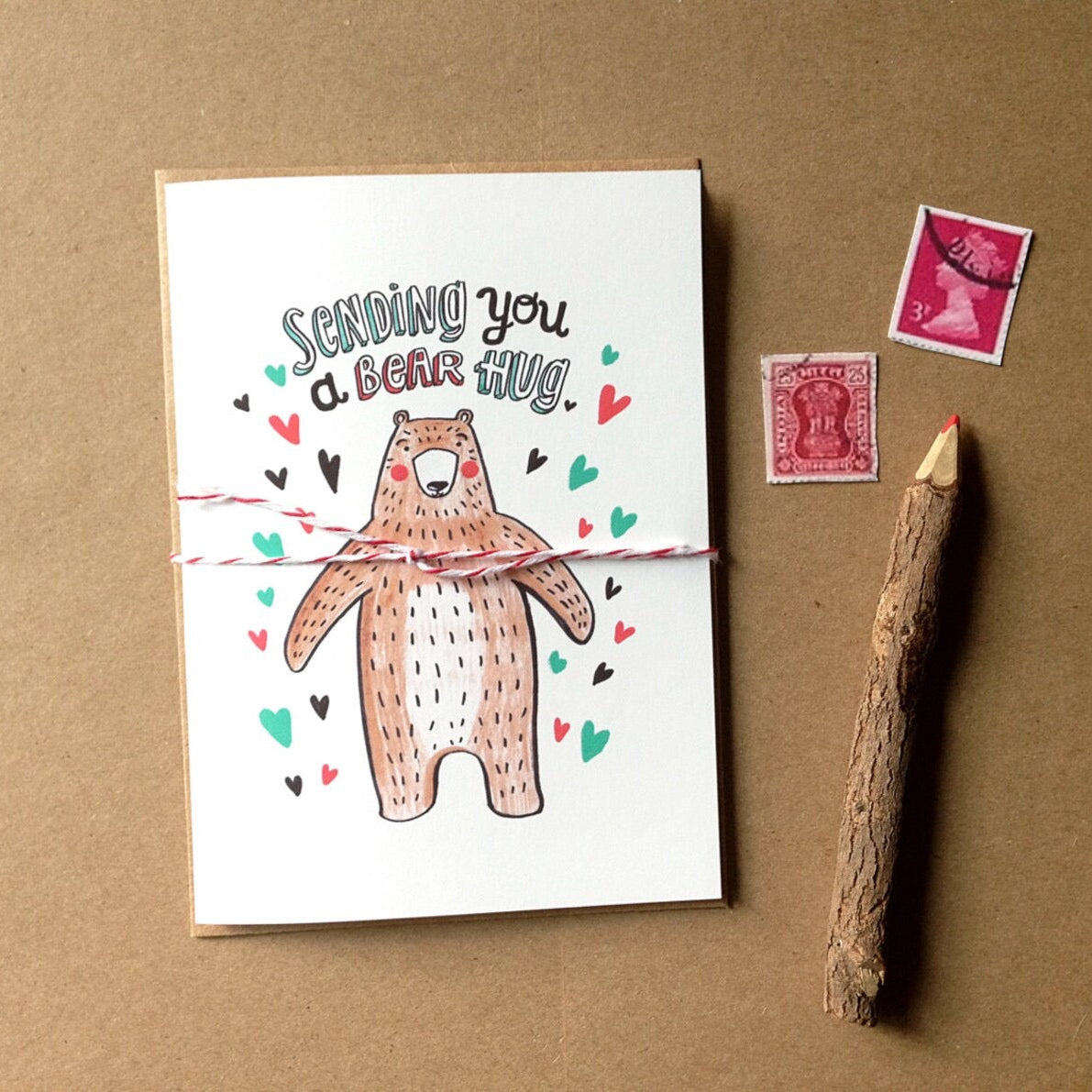 "Sending You A Bear Hug" Greeting Card