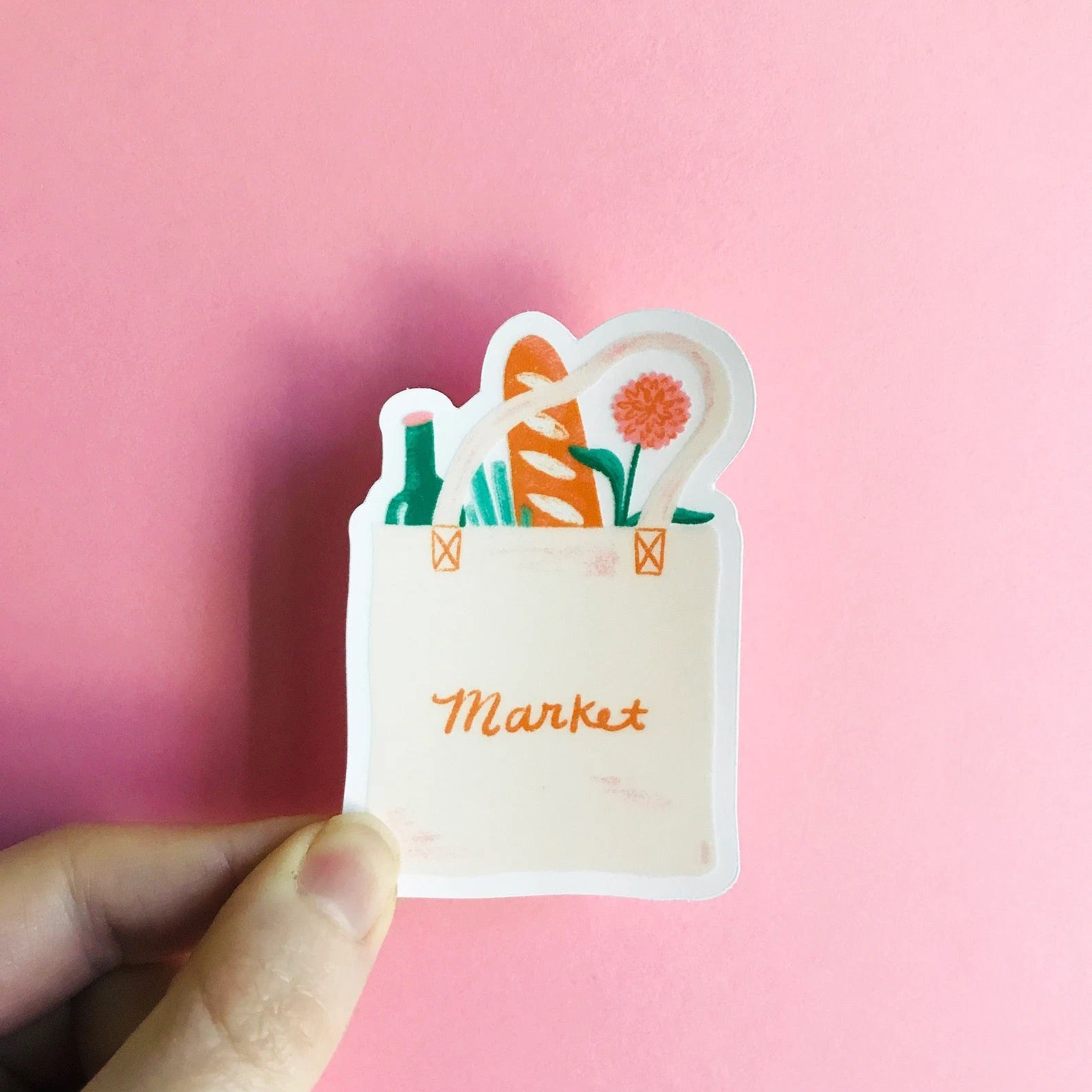 "Market Totebag" Clear Vinyl Sticker