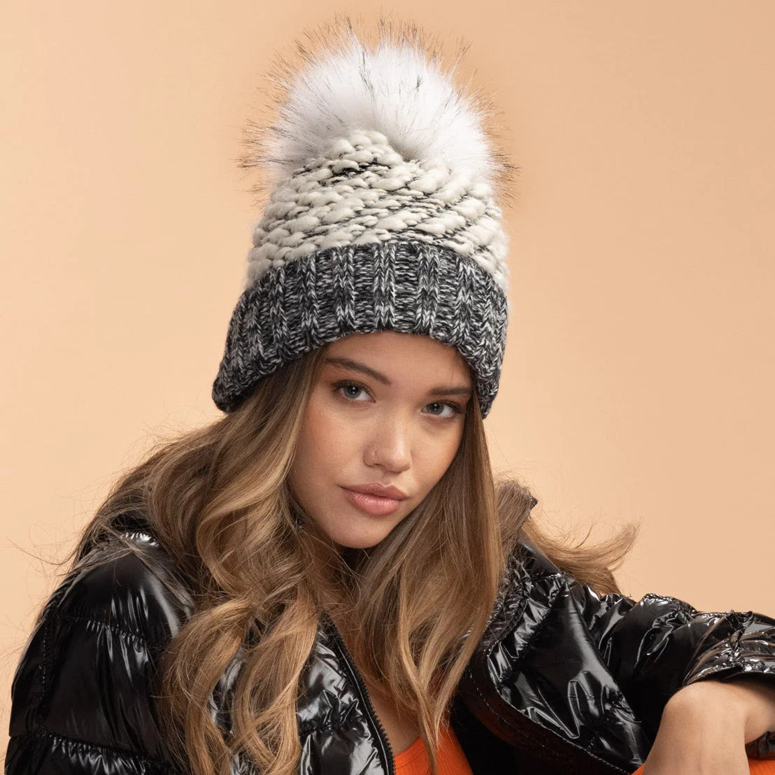Harmony Faux Fur Beanie | Black