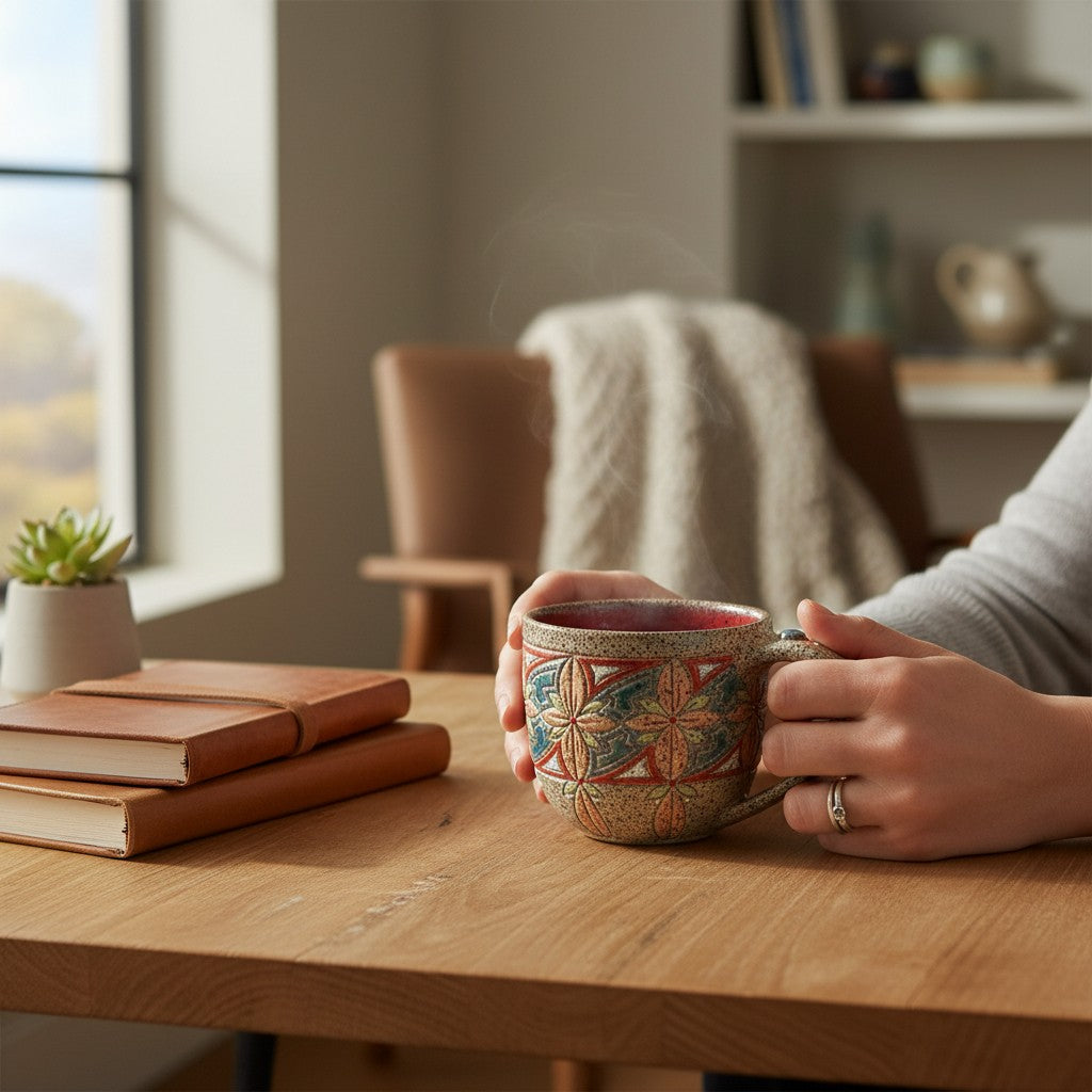 “Peach Blush” Stoneware Mug