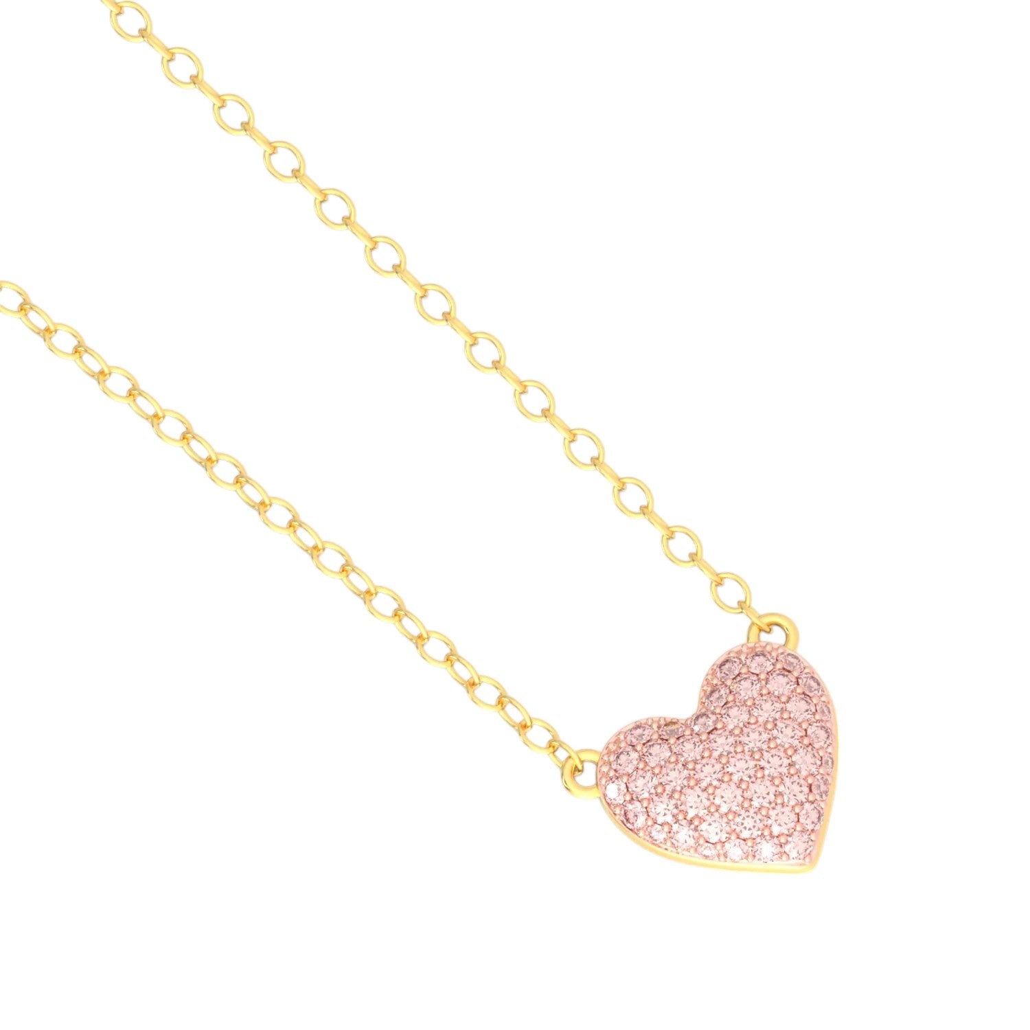 Mini Pink Heart Pendant Necklace
