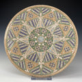 "Kaleidoscope Skies" Hand-Carved Stoneware Plate — Decorative & Functional Art