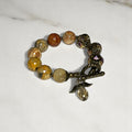 Agate & Faceted Crystal Bracelet w/ Angel Charm