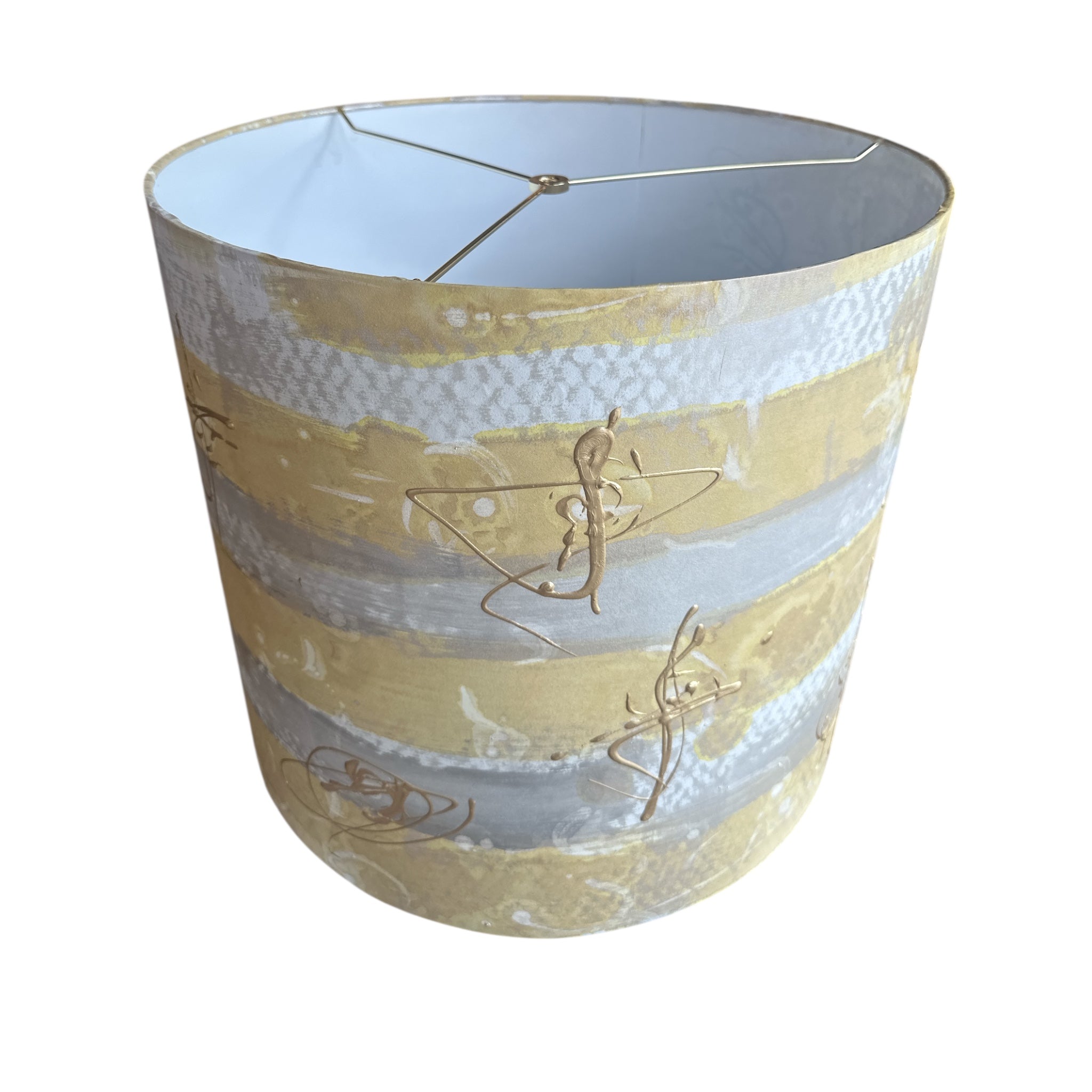 Gold, Silver, Yellow & Gray Lamp Shade 18" - Thumbnail 5