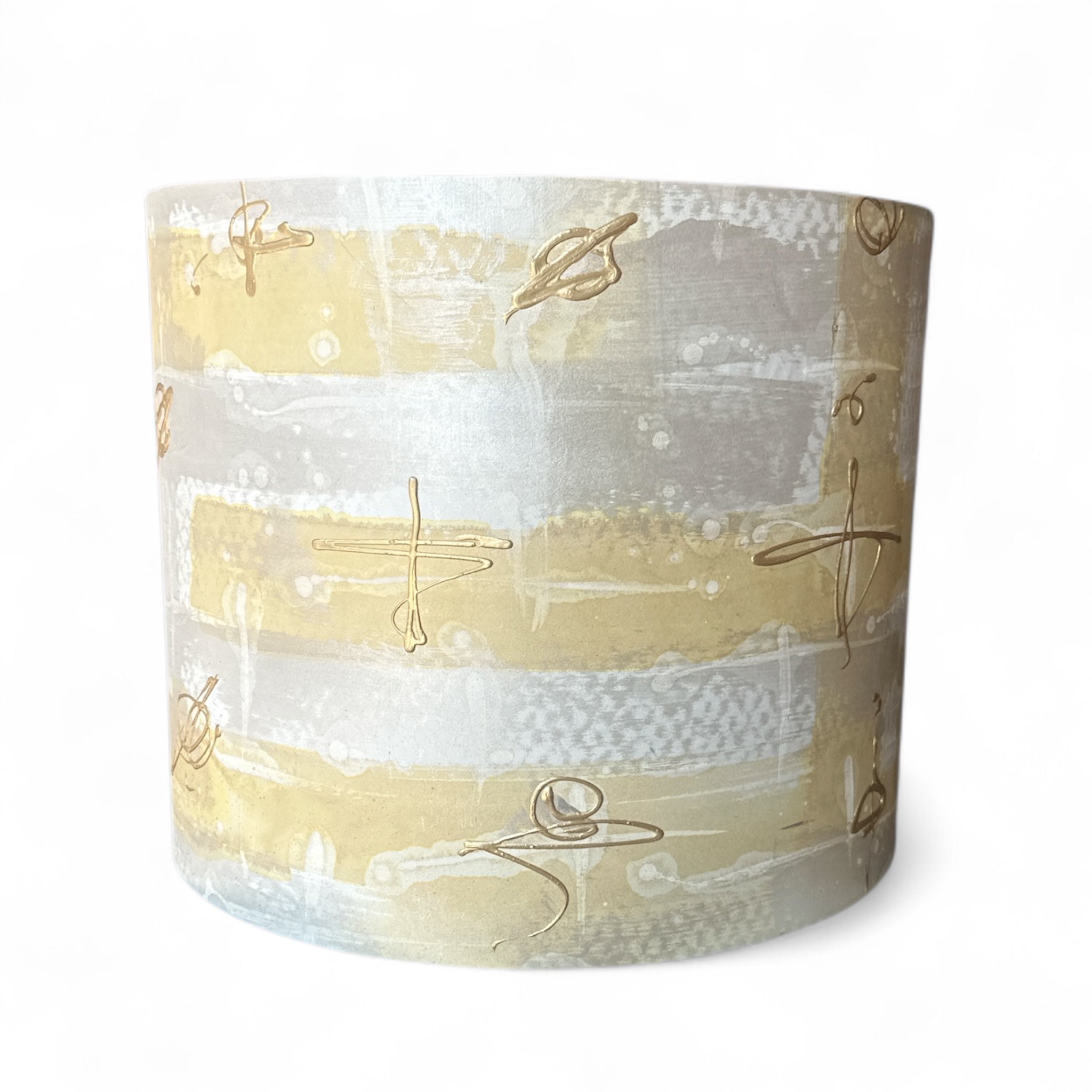 Gold, Silver, Yellow & Gray Lamp Shade 18" - Thumbnail 3