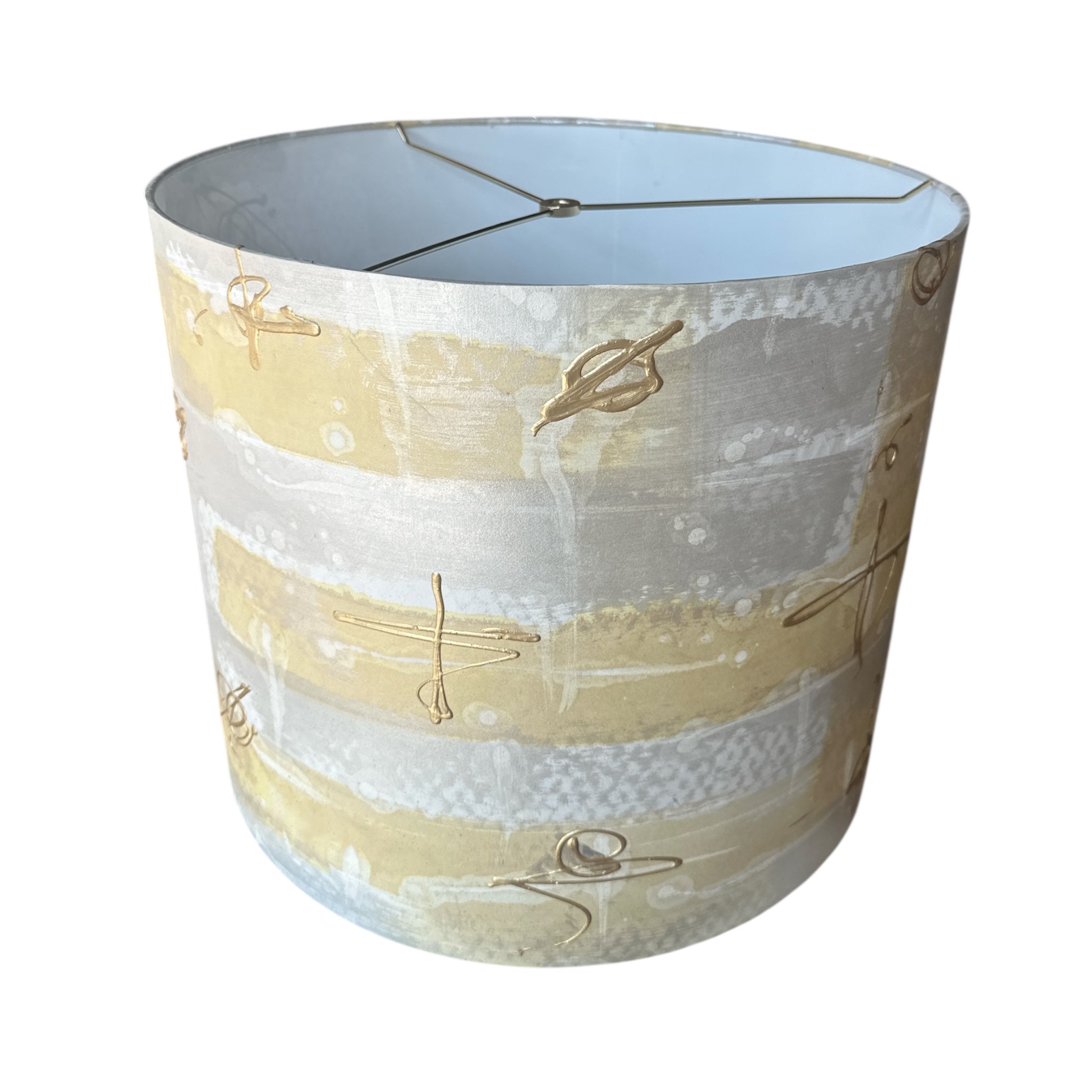 Gold, Silver, Yellow & Gray Lamp Shade 18" - Thumbnail 4