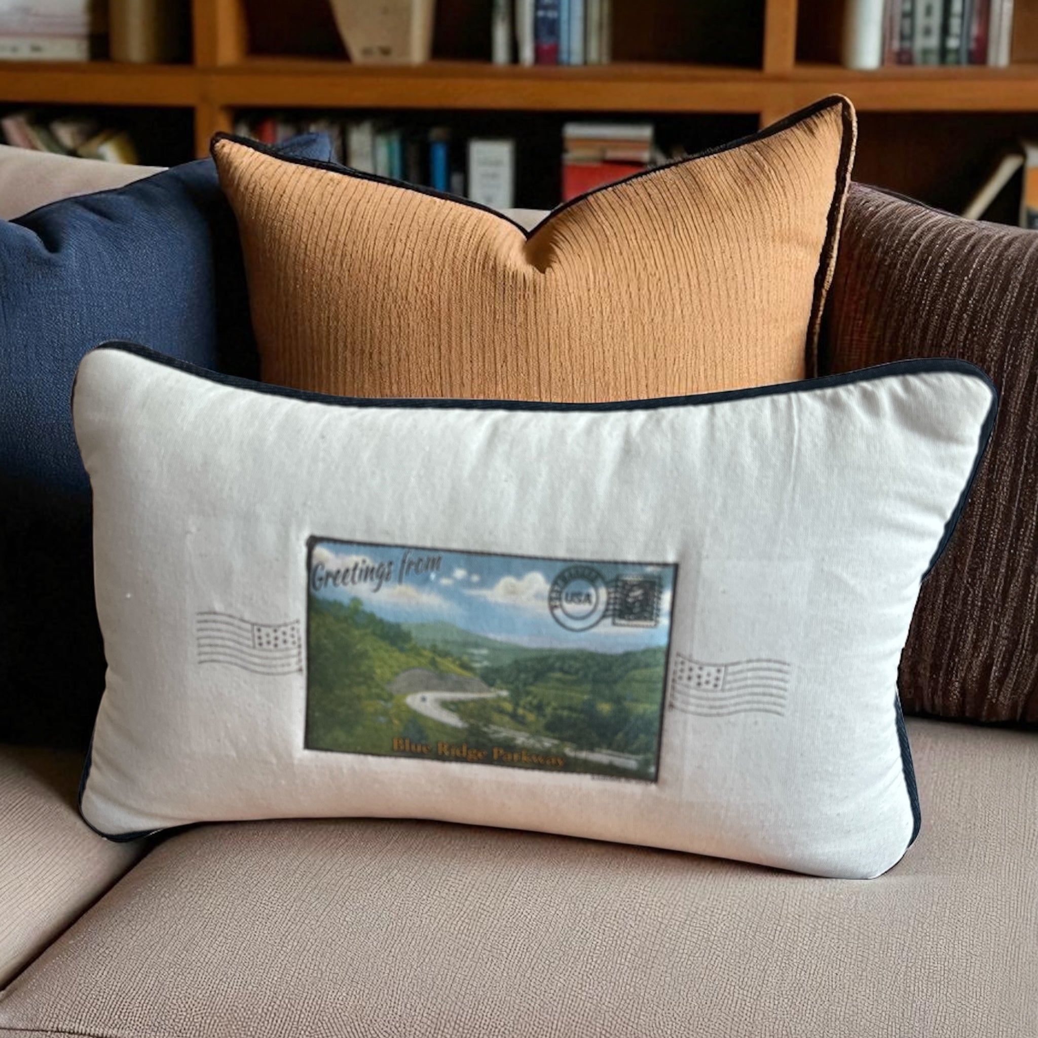 Vintage Postcard Throw Pillow - Thumbnail 2