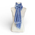 Hand-Dyed Silk & Rayon Scarf | Blue Current