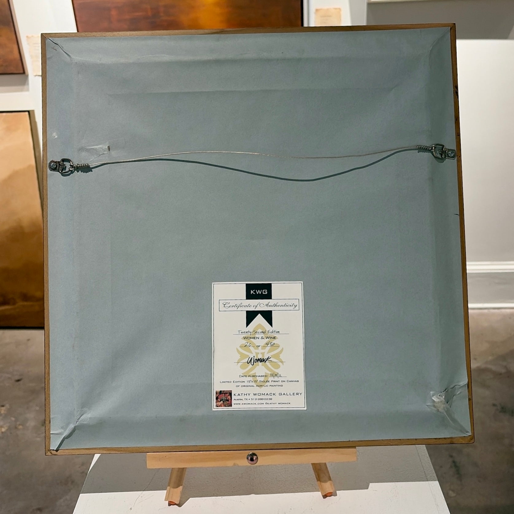 "Women & Wine" Limited Edition 18" x 18" Framed Print on Canvas