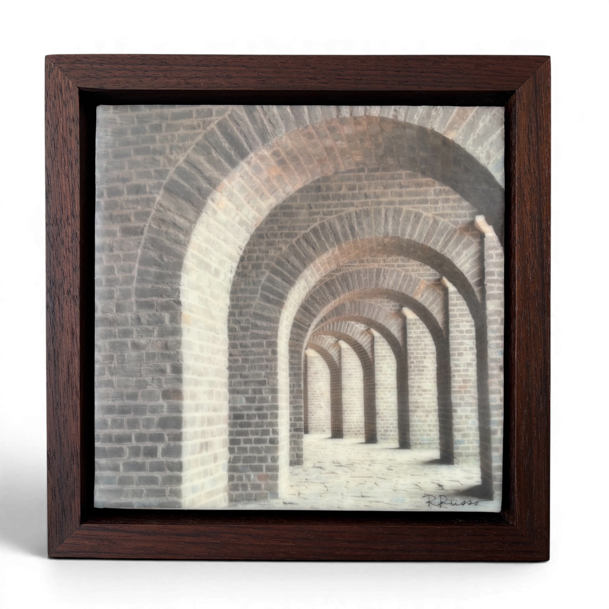 "Passage" Encaustic Wax on Panel w/ Walnut Frame