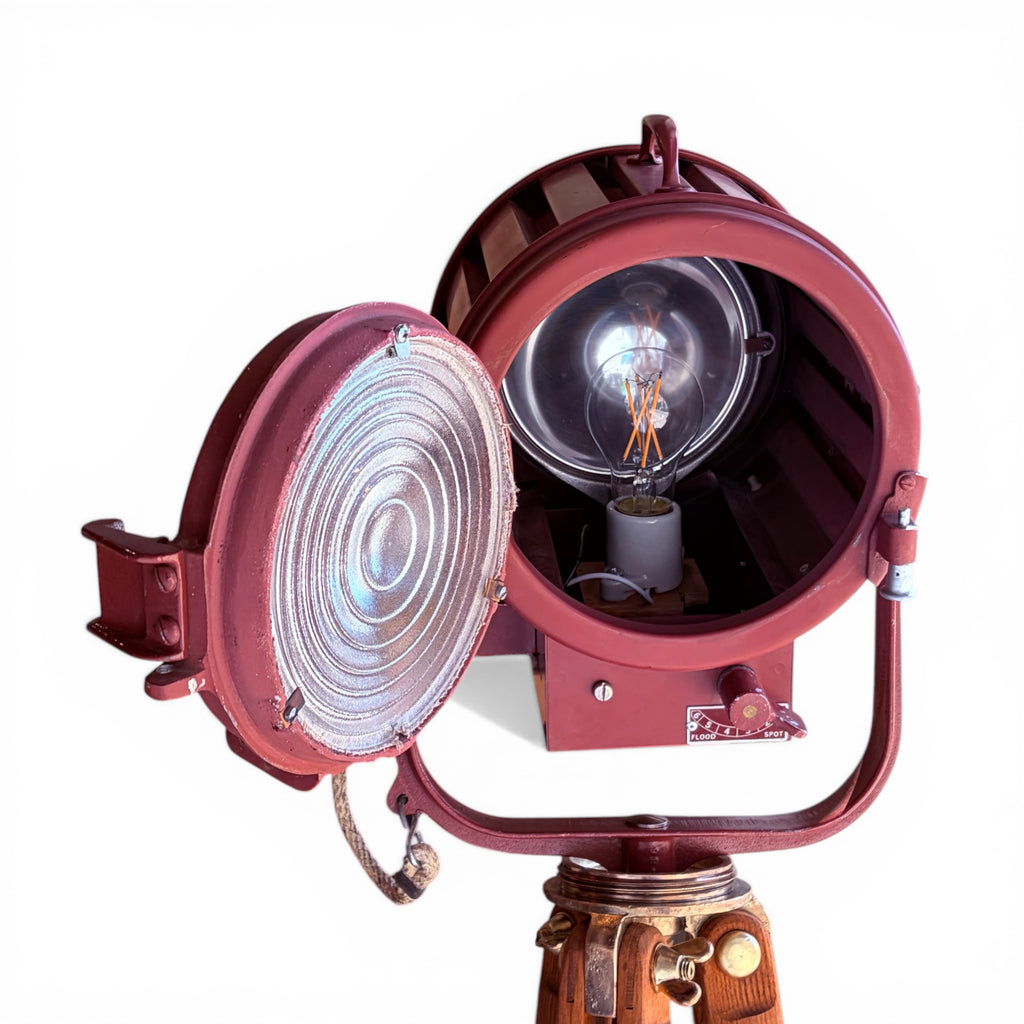 Mole-Richardson Baby Solarspot Vintage Film Lamp | Surveyor Tripod Floor Lamp