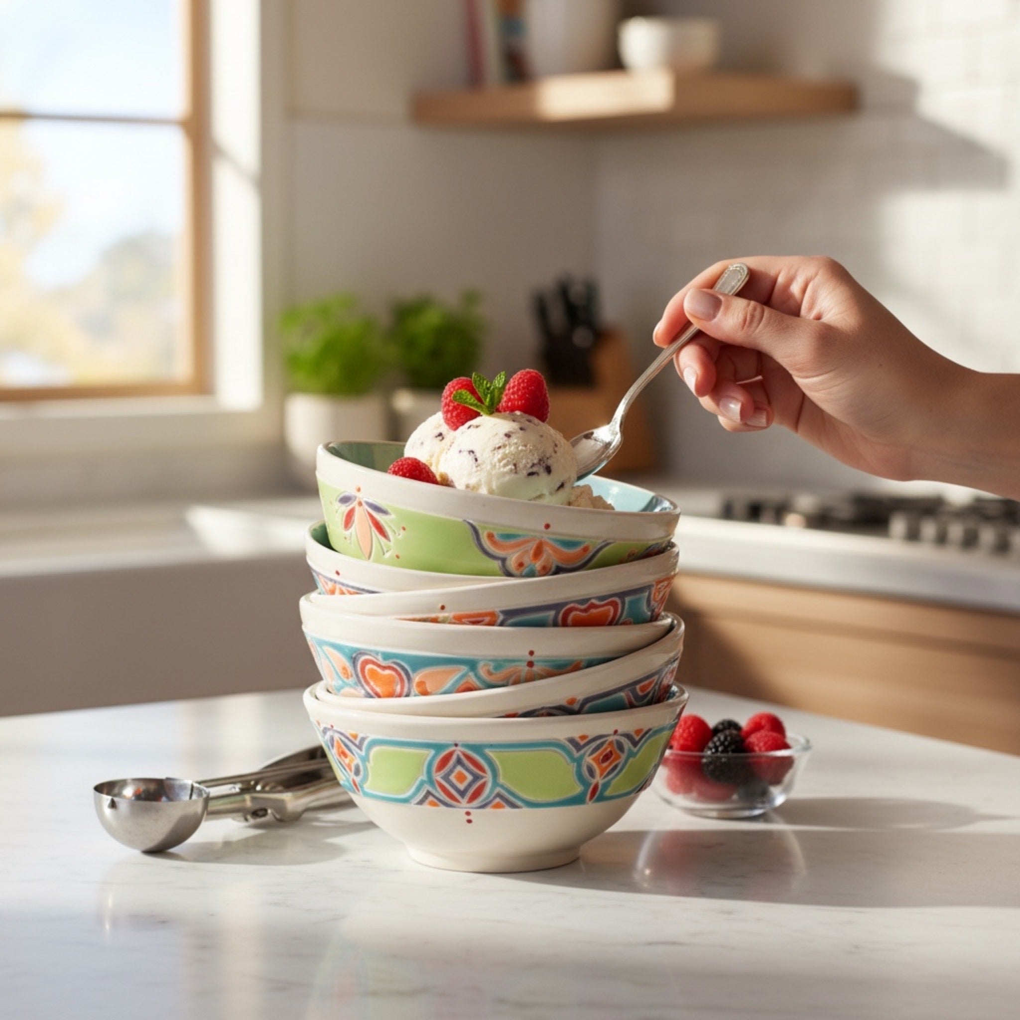 Porcelain Snack Bowl | Hand-Painted Ceramic | Choice of Color | 4.5" Dia
