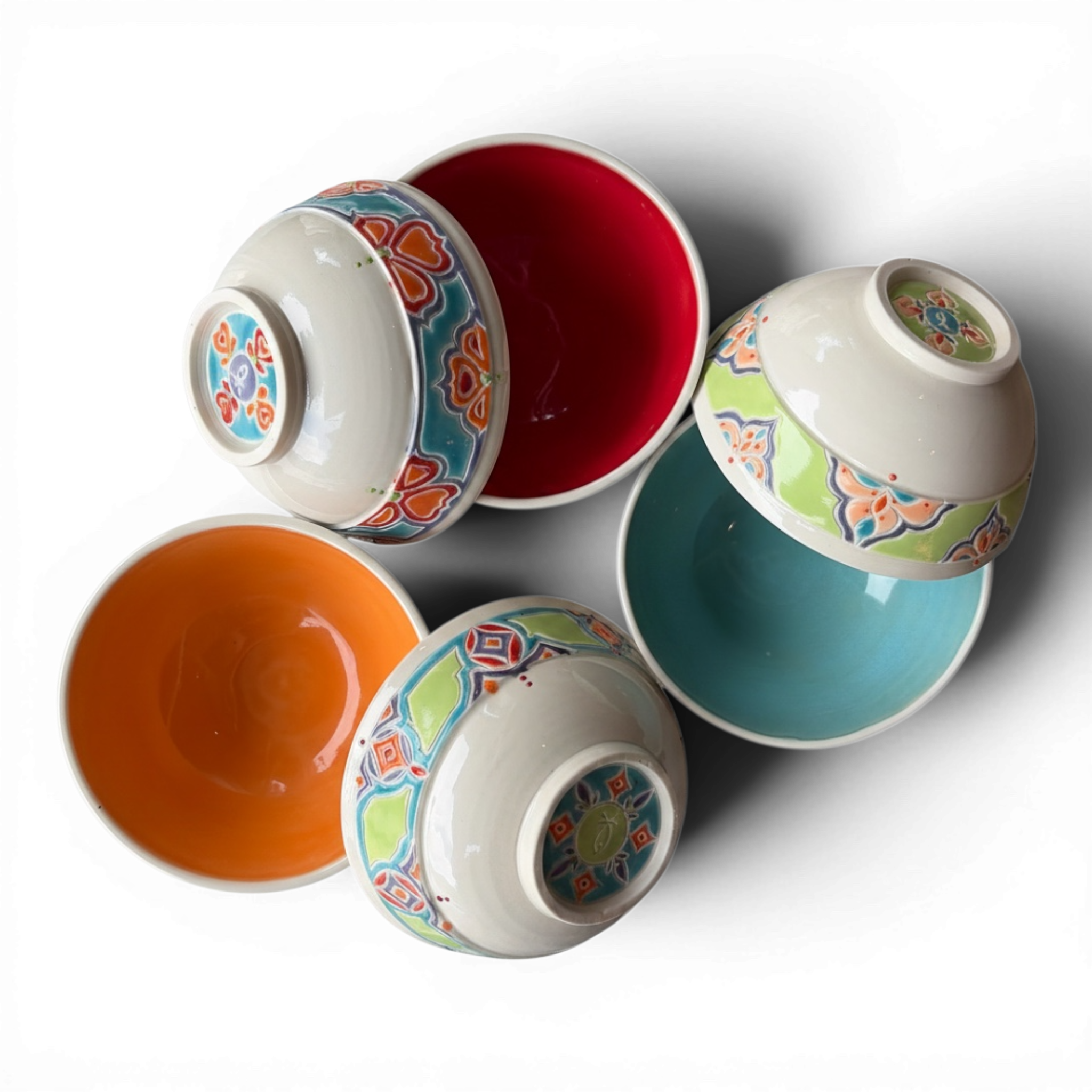 Porcelain Snack Bowl | Hand-Painted Ceramic | Choice of Color | 4.5" Dia