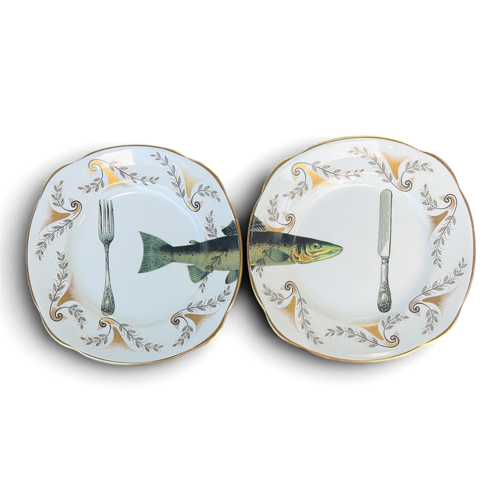 Catch of the Day — Ali Joe Designs Fish & Cutlery Plate Pair