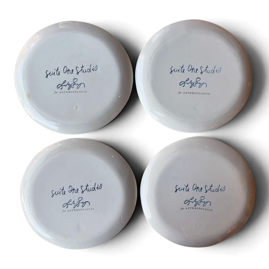 MIMIRA BLUE Hand-Painted Side Plates | Set of 4