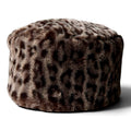 Leopard Faux Fur Pillbox Hat | Large