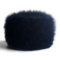 Navy Luxurious Faux Fur Pillbox Hat | Medium