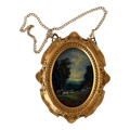 PASTURE AT DUSK Miniature Framed Painting