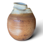 Carol Townsend Wood-Fired Stoneware Vase | Ash Glaze & Earthy Speckle